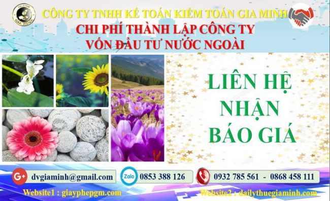 Thành lập công ty có vốn đầu tư nước ngoài tại Lai Châu 5 Chi phí TLCT vốn đầu tư nước ngoài tại Lai Châu