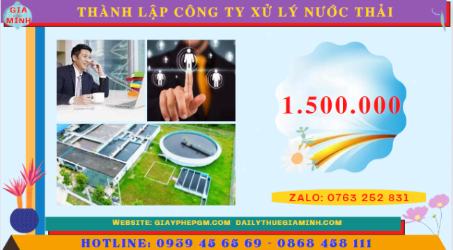 Đăng ký kinh doanh xử lý nước thải 5 Chi phí thành lập công ty xử lý nước thải