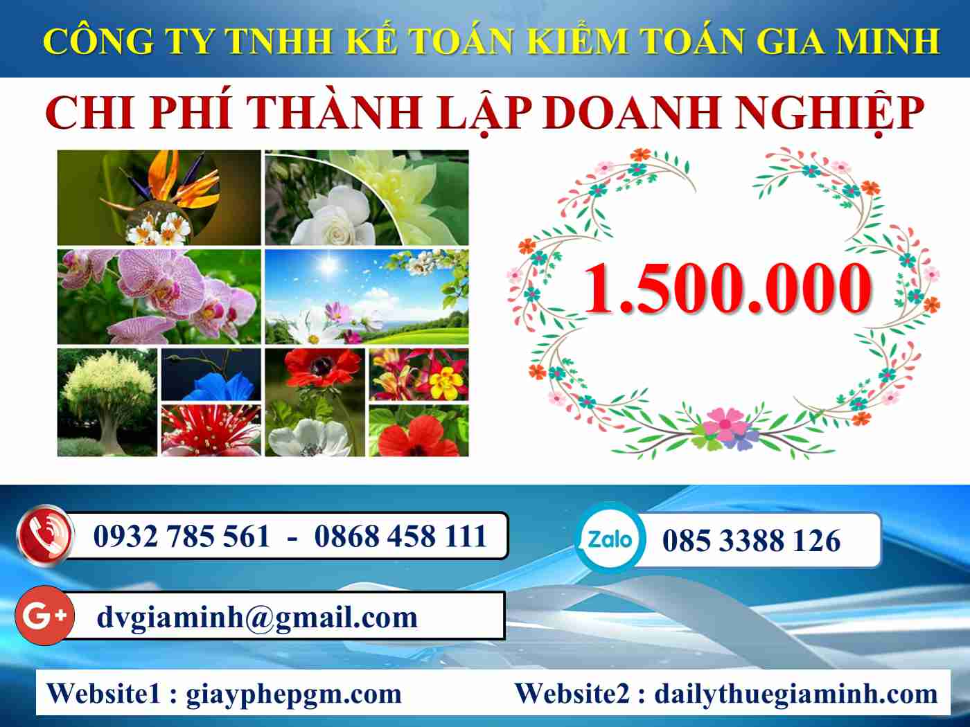 Chi phí thành lập công ty tại Huyện Đan Phượng