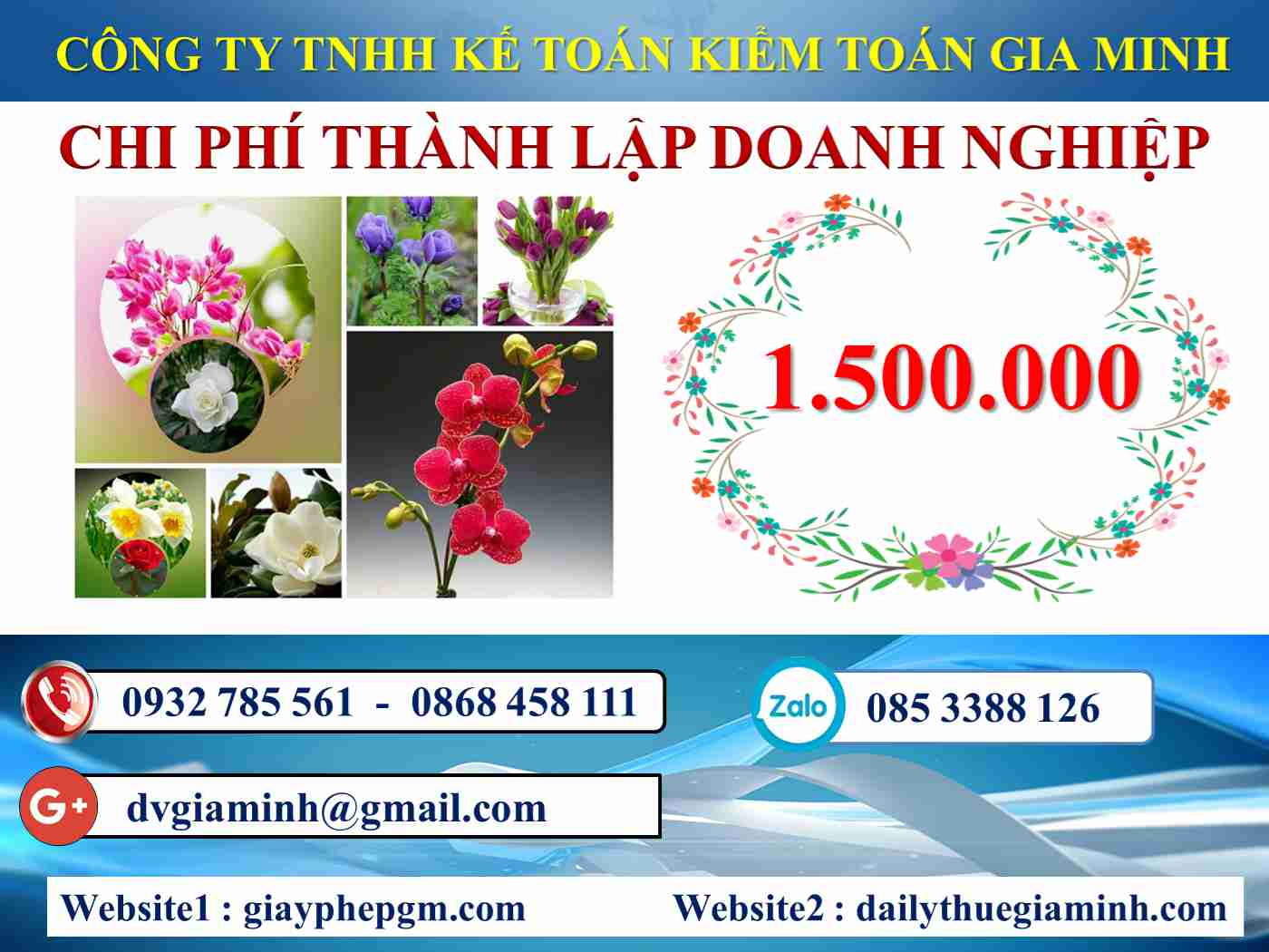 Chi phí thành lập công ty tại Huyện Hoài Đức