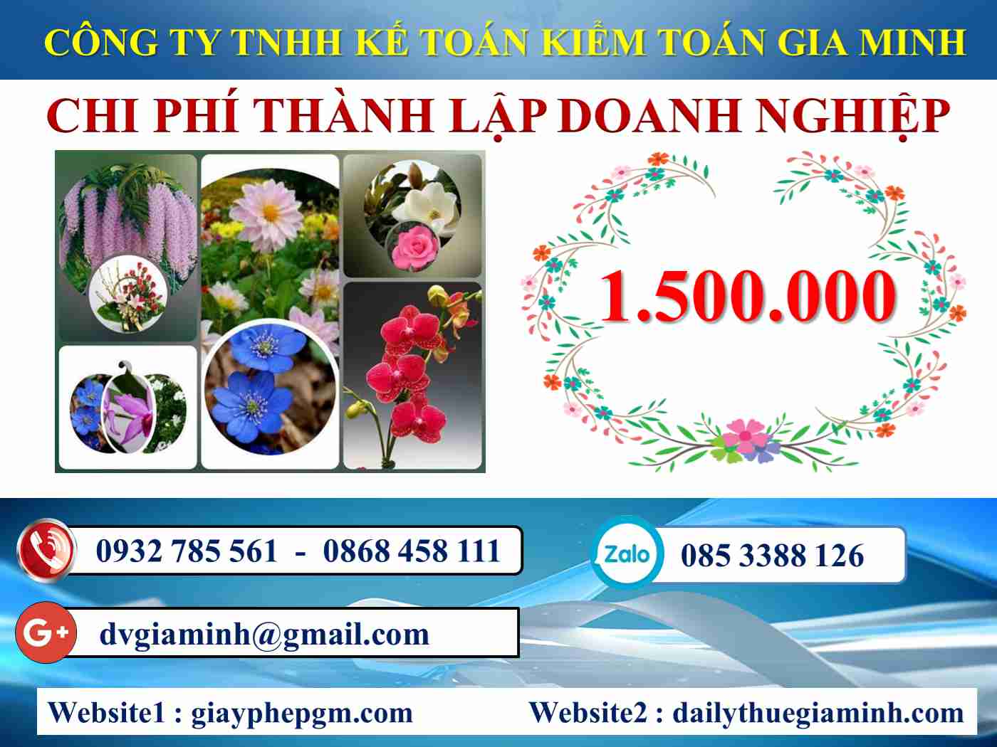 Chi phí thành lập công ty tại Huyện Mê Linh