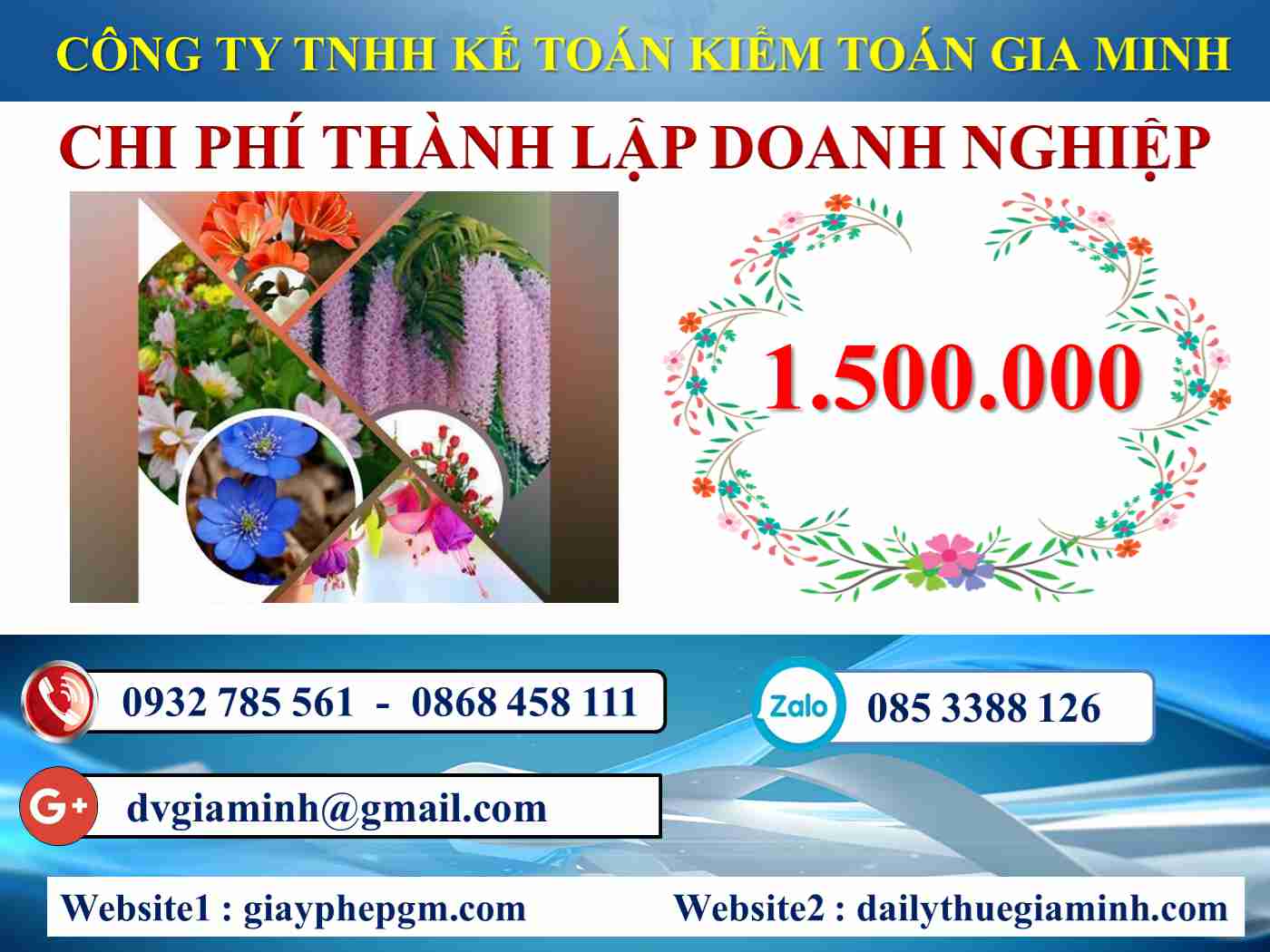 Chi phí thành lập công ty tại Huyện Từ Liêm