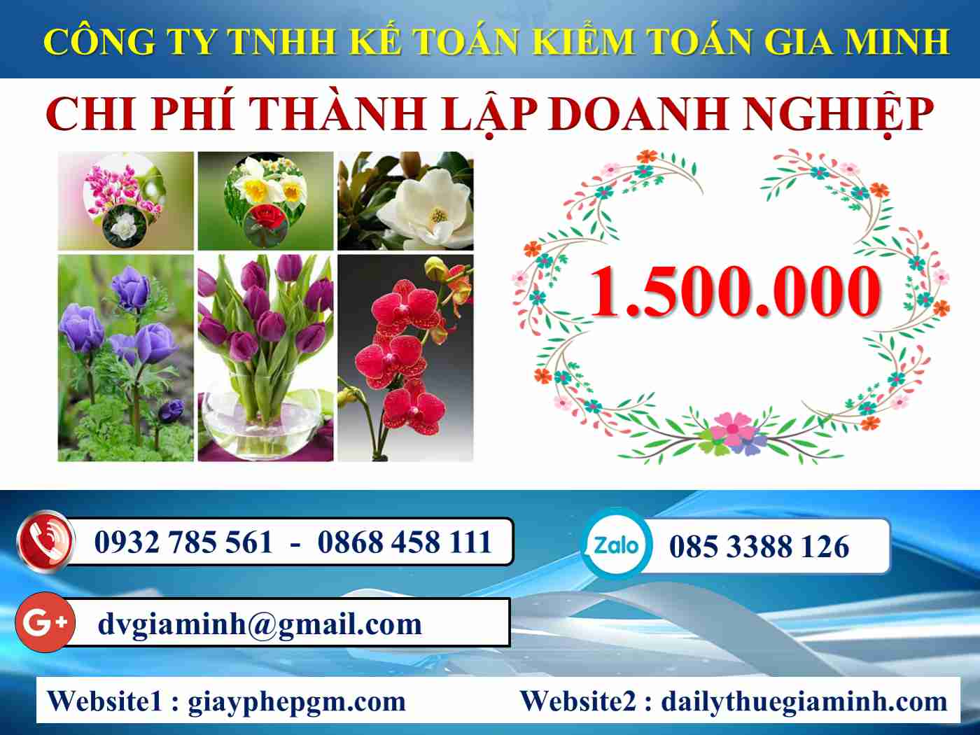 Chi phí thành lập công ty tại Quận Băc Từ Liêm