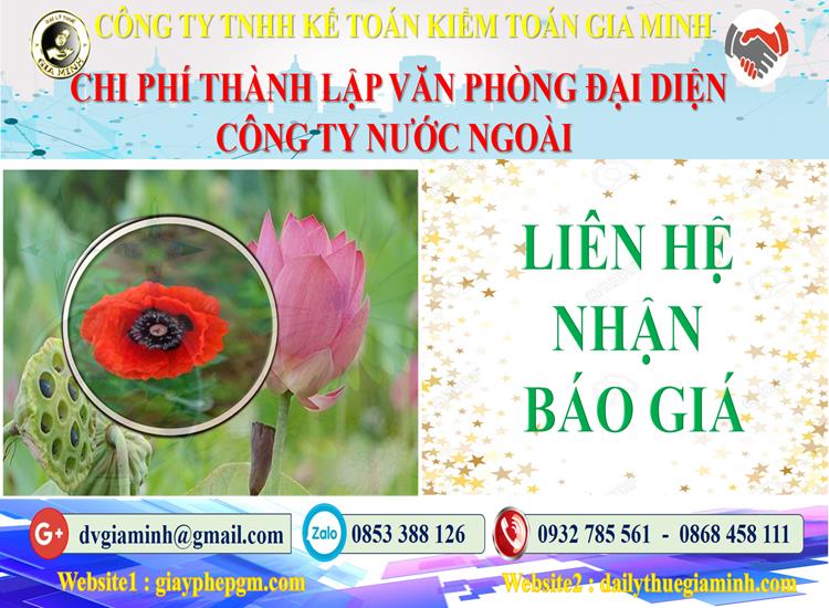 Thành lập văn phòng đại diện công ty nước ngoài tại Bắc Kạn 5 Chi phí thành lập văn phòng đại diện công ty nước ngoài Bắc Kạn