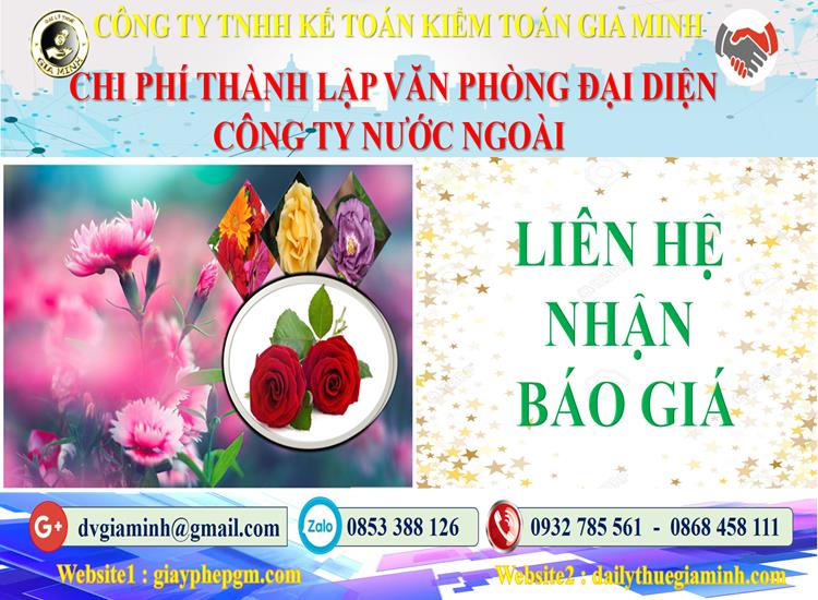 Thành lập văn phòng đại diện công ty nước ngoài tại Huyện Nhà Bè 6 Chi phí thành lập văn phòng đại diện công ty nước ngoài Huyện Nhà Bè