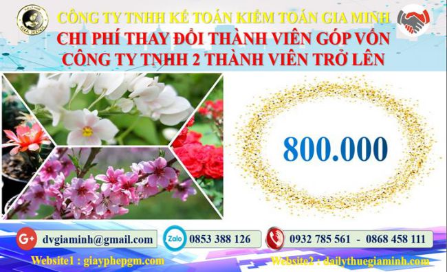 Thay đổi thành viên góp vốn công ty TNHH 2 thành viên Bắc Giang 5 Bảng giá thay đổi thành viên góp vốn công ty TNHH 2 thành viên trở lên