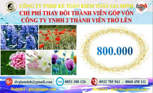 Thay đổi thành viên góp vốn công ty TNHH 2 thành viên Hà Nội 5 Bảng giá thay đổi thành viên góp vốn công ty TNHH 2 thành viên trở lên