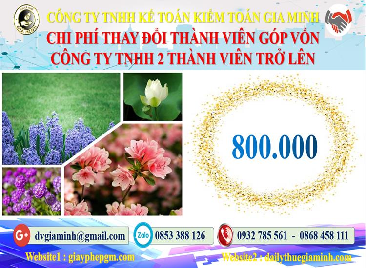 Thay đổi thành viên góp vốn công ty TNHH 2 thành viên Huyện An Lão 5 Bảng giá thay đổi thành viên góp vốn công ty TNHH 2 thành viên trở lên