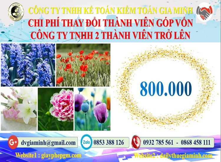 Thay đổi thành viên góp vốn công ty TNHH 2 thành viên Huyện Mê Linh 5 Bảng giá thay đổi thành viên góp vốn công ty TNHH 2 thành viên trở lên