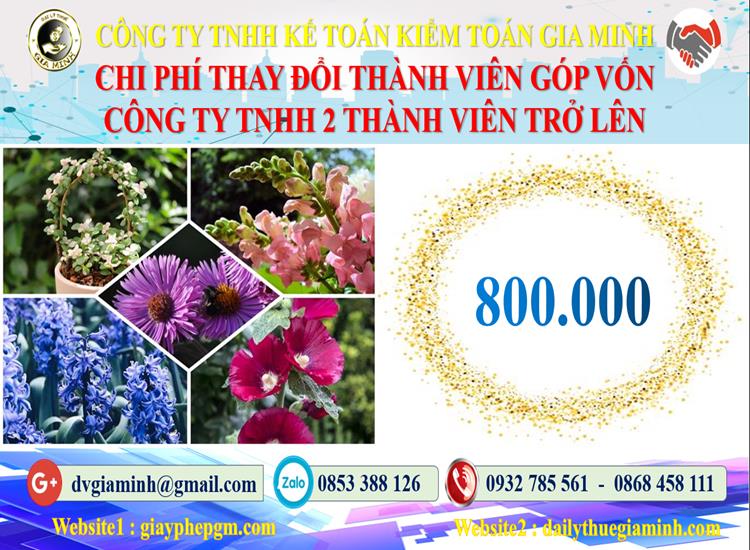 Thay đổi thành viên góp vốn công ty TNHH 2 thành viên Huyện Phú Xuyên 5 Bảng giá thay đổi thành viên góp vốn công ty TNHH 2 thành viên trở lên