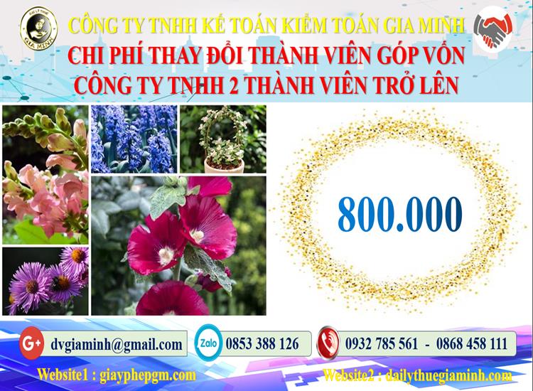 Thay đổi thành viên góp vốn công ty TNHH 2 thành viên Quận Cẩm Lệ 5 Bảng giá thay đổi thành viên góp vốn công ty TNHH 2 thành viên trở lên