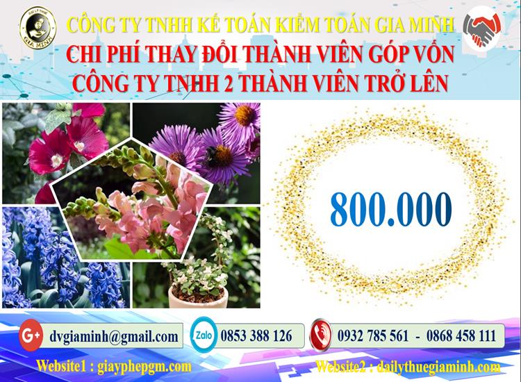 Thay đổi thành viên góp vốn công ty TNHH 2 thành viên Quận Cầu Giấy 5 Bảng giá thay đổi thành viên góp vốn công ty TNHH 2 thành viên trở lên