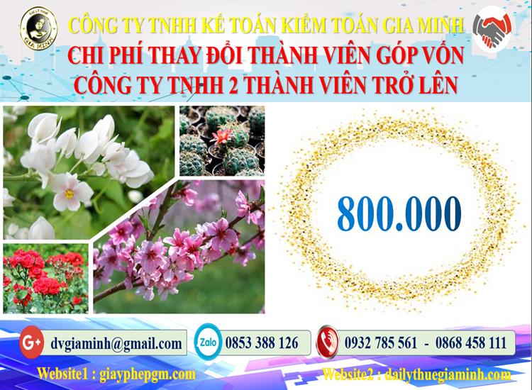 Thay đổi thành viên góp vốn công ty TNHH 2 thành viên Quận Hai Bà Trưng 5 Bảng giá thay đổi thành viên góp vốn công ty TNHH 2 thành viên trở lên