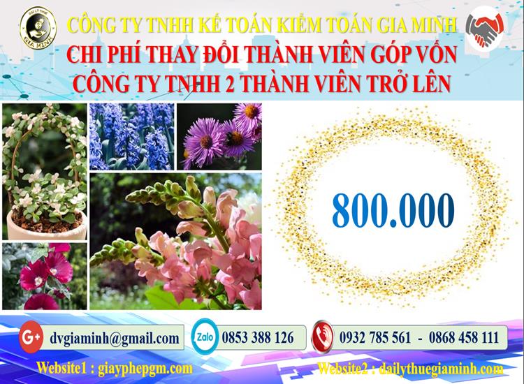 Thay đổi thành viên góp vốn công ty TNHH 2 thành viên Quận Hải Châu 5 Bảng giá thay đổi thành viên góp vốn công ty TNHH 2 thành viên trở lên
