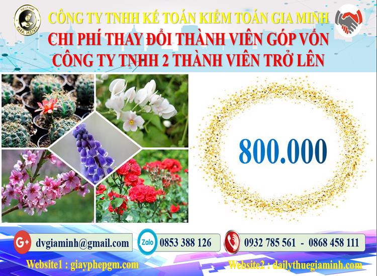 Thay đổi thành viên góp vốn công ty TNHH 2 thành viên Quận Hoàng Mai 5 Bảng giá thay đổi thành viên góp vốn công ty TNHH 2 thành viên trở lên