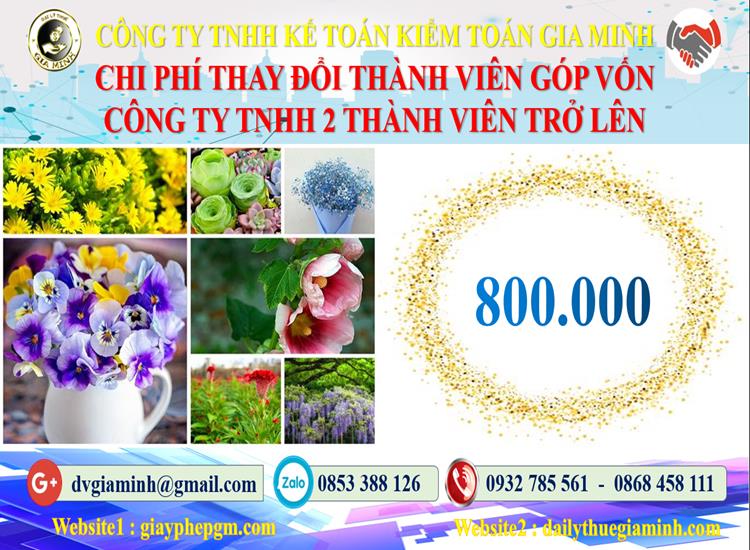 Thay đổi thành viên góp vốn công ty TNHH 2 thành viên Quận Liên Chiểu 5 Bảng giá thay đổi thành viên góp vốn công ty TNHH 2 thành viên trở lên