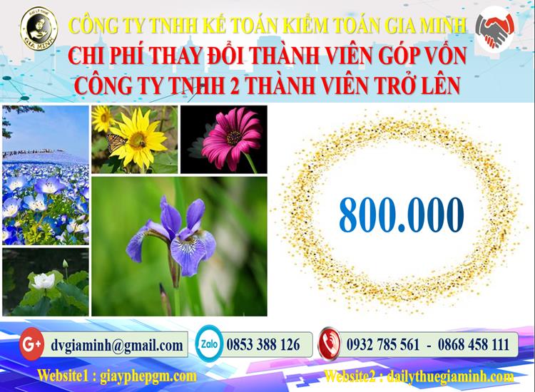 Thay đổi thành viên góp vốn công ty TNHH 2 thành viên Quận Ngô Quyền 5 Bảng giá thay đổi thành viên góp vốn công ty TNHH 2 thành viên trở lên