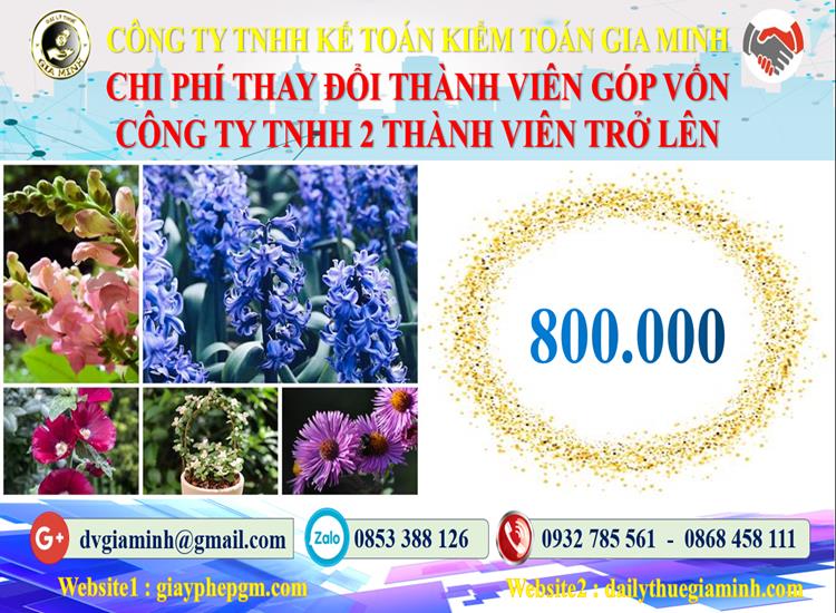Thay đổi thành viên góp vốn công ty TNHH 2 thành viên Quận Ninh Kiều 5 Bảng giá thay đổi thành viên góp vốn công ty TNHH 2 thành viên trở lên