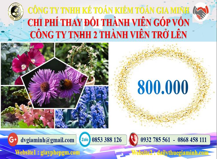 Thay đổi thành viên góp vốn công ty TNHH 2 thành viên Quận Thủ Đức 5 Bảng giá thay đổi thành viên góp vốn công ty TNHH 2 thành viên trở lên