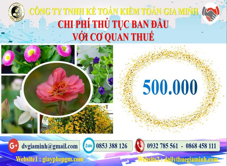 Chi phí thủ tục ban đầu với cơ quan thuế tại Bạc Liêu