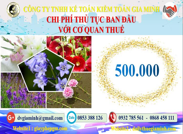 Chi phí thủ tục ban đầu với cơ quan thuế tại Đồng Tháp