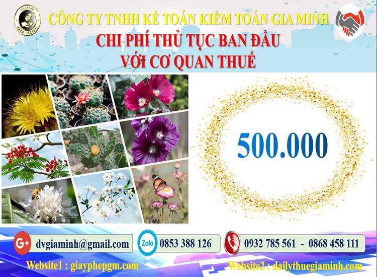 Chi phí thủ tục ban đầu với cơ quan thuế tại Hà Nam