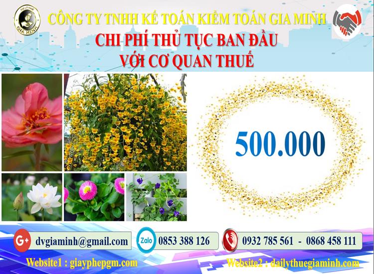 Chi phí thủ tục ban đầu với cơ quan thuế tại Phú Thọ