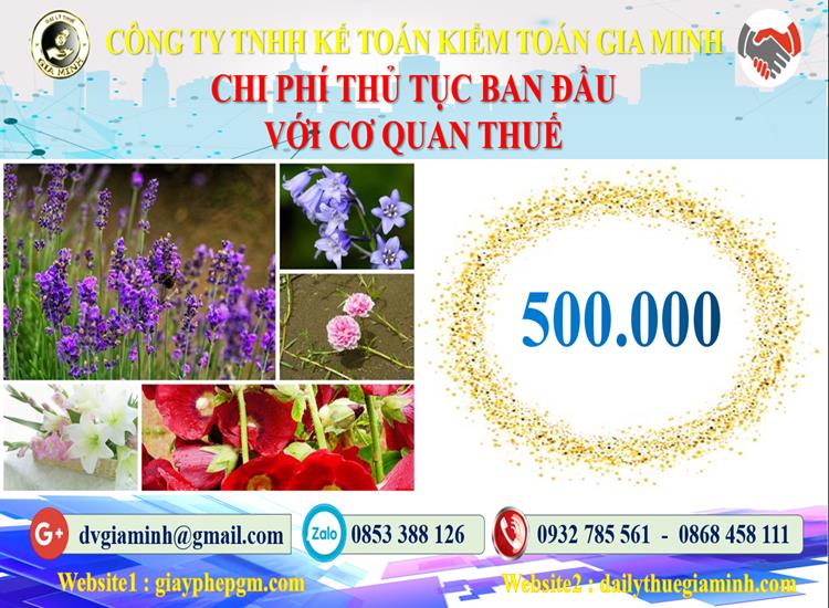 Chi phí thủ tục ban đầu với cơ quan thuế tại Thành phố Huế