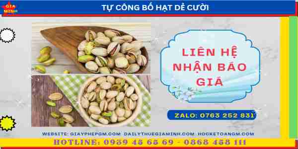 Chi phí tự công bố chất lượng hạt dẻ cười
