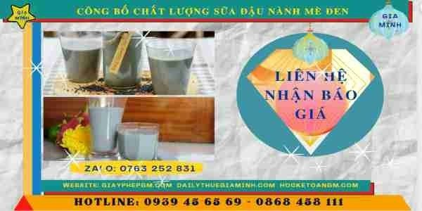 CÔNG BỐ CHẤT LƯỢNG SỮA ĐẬU NÀNH MÈ ĐEN 13 Chi phí tự công bố chất lượng sữa đậu nành mè đen