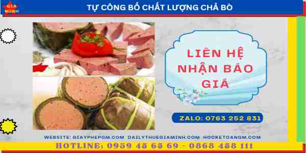 Chi phí tự công bố sản phẩm chả bò
