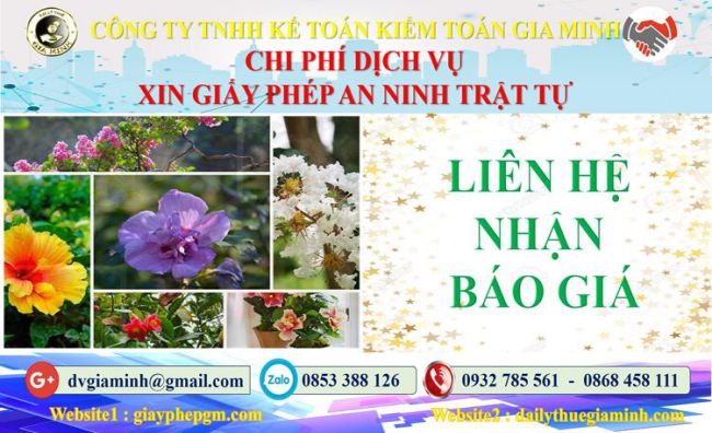 Xin giấy phép an ninh trật tự tại Bạc Liêu 5 Bảng giá xin giấy phép ANTT tại Bạc Liêu