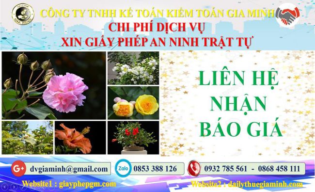 Xin giấy phép an ninh trật tự tại Huyện Bình Chánh 5 Bảng giá xin giấy phép ANTT tại Huyện Bình Chánh