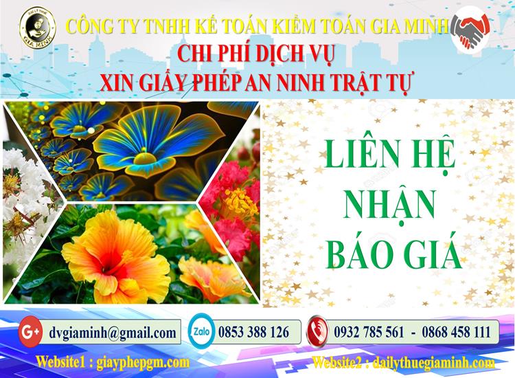 Xin giấy phép an ninh trật tự tại Tiền Giang 5 Bảng giá xin giấy phép ANTT tại Tiền Giang