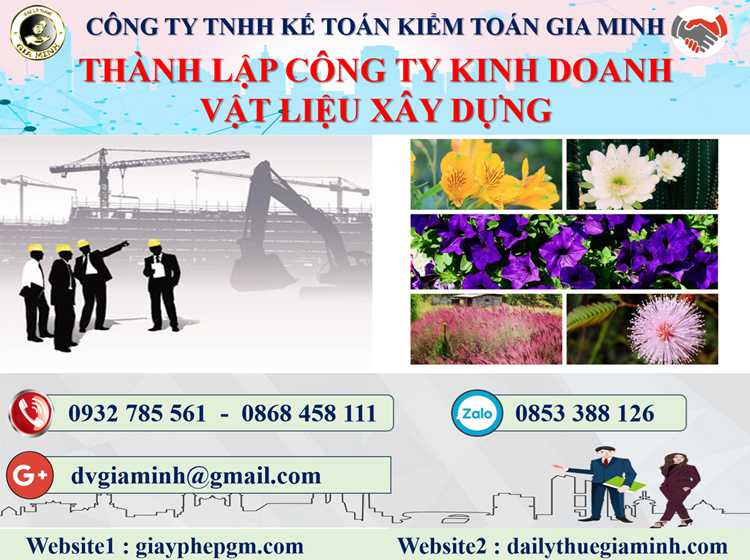Thủ tục thành lập công ty kinh doanh vật liệu xây dựng tại Đà Nẵng