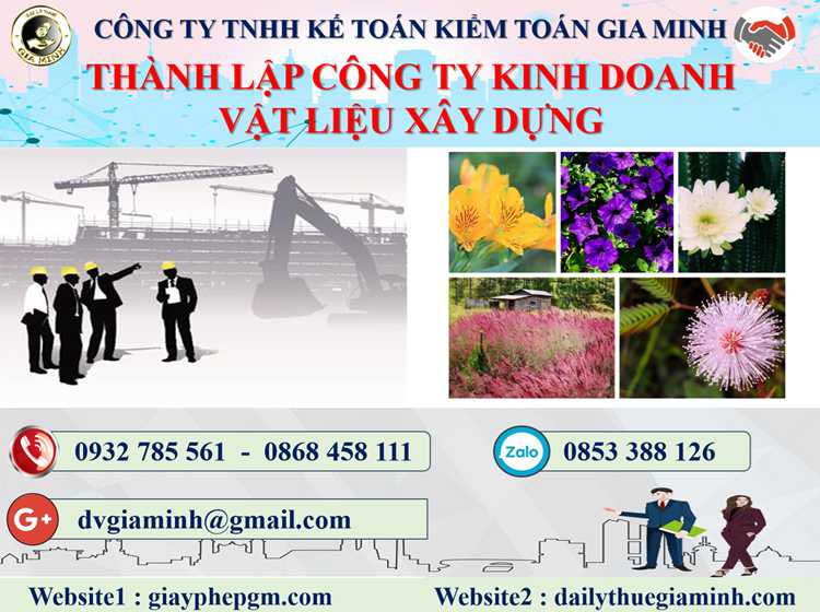 Thủ tục thành lập công ty kinh doanh vật liệu xây dựng tại Hải Phòng