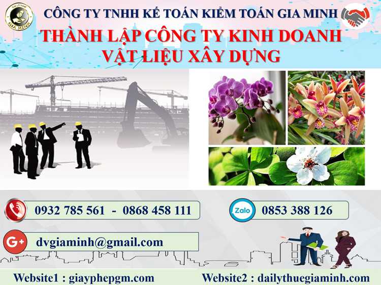 thành lập công ty kinh doanh vật liệu xây dựng tại Quận Bình Tân 4 Thủ tục thành lập công ty kinh doanh vật liệu xây dựng tại Quận Bình Tân