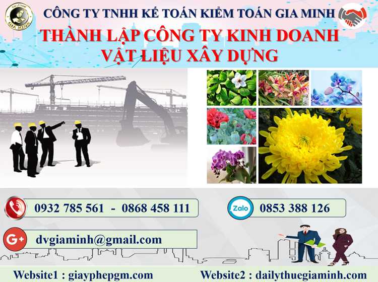 thành lập công ty kinh doanh vật liệu xây dựng tại Quận Hà Đông 4 Thủ tục thành lập công ty kinh doanh vật liệu xây dựng tại Quận Hà Đông