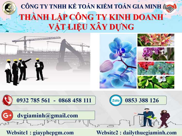 thành lập công ty kinh doanh vật liệu xây dựng tại Quận Nam Từ Liêm 4 Thủ tục thành lập công ty kinh doanh vật liệu xây dựng tại Quận Nam Từ Liêm