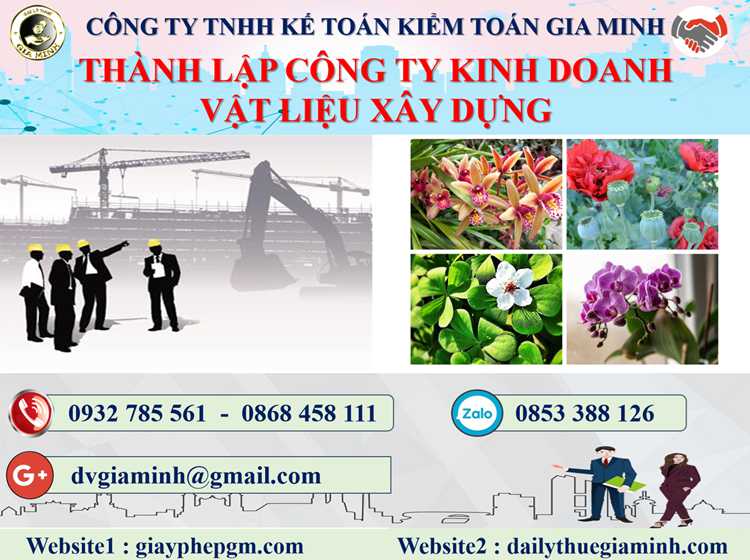 thành lập công ty kinh doanh vật liệu xây dựng tại Quận Tân Phú 4 Thủ tục thành lập công ty kinh doanh vật liệu xây dựng tại Quận Tân Phú