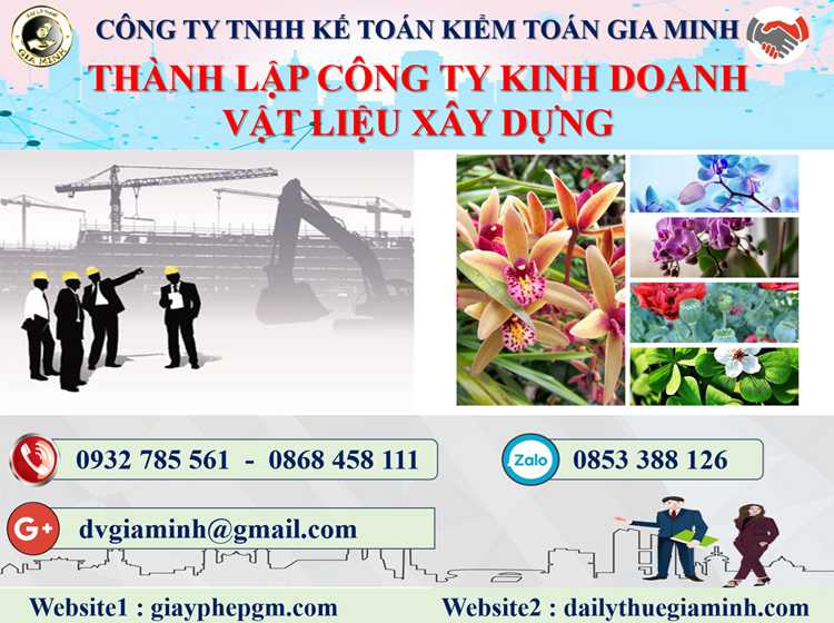 thành lập công ty kinh doanh vật liệu xây dựng tại Quận Tây Hồ 4 Thủ tục thành lập công ty kinh doanh vật liệu xây dựng tại Quận Tây Hồ