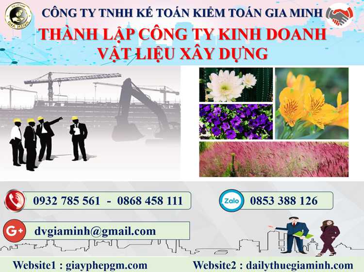 thành lập công ty kinh doanh vật liệu xây dựng tại Thái Nguyên 4 Thủ tục thành lập công ty kinh doanh vật liệu xây dựng tại Thái Nguyên