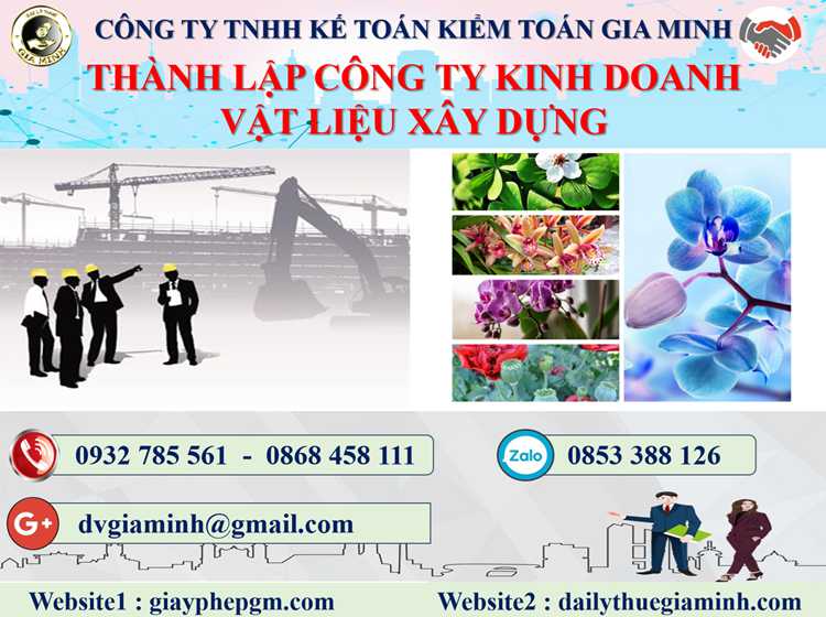 thành lập công ty kinh doanh vật liệu xây dựng tại Thị Xã Sơn Tây 4 Thủ tục thành lập công ty kinh doanh vật liệu xây dựng tại Thị Xã Sơn Tây