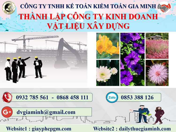 thành lập công ty kinh doanh vật liệu xây dựng tại Tuyên Quang 4 Thủ tục thành lập công ty kinh doanh vật liệu xây dựng tại Tuyên Quang