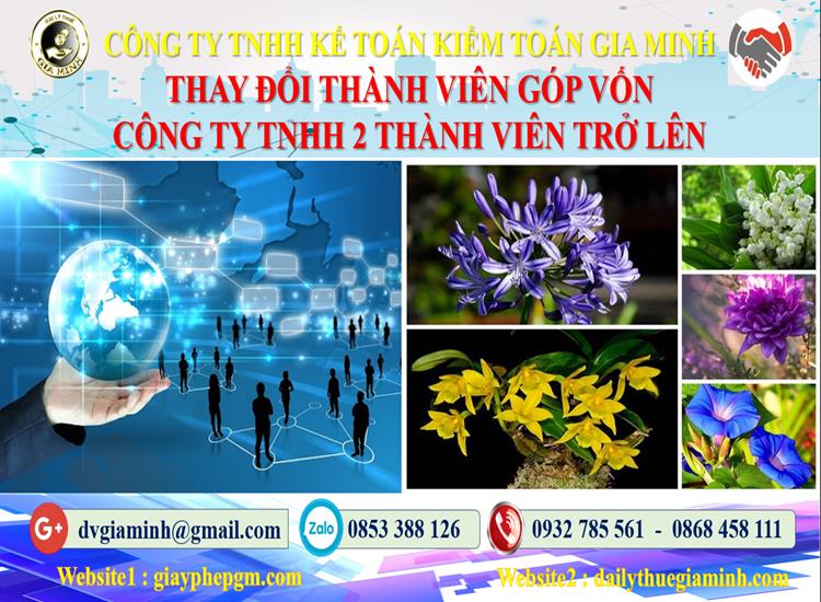 Thay đổi thành viên góp vốn công ty TNHH 2 thành viên Quận Ô Môn 4 Thay đổi thành viên góp vốn công ty TNHH 2 thành viên trở lên