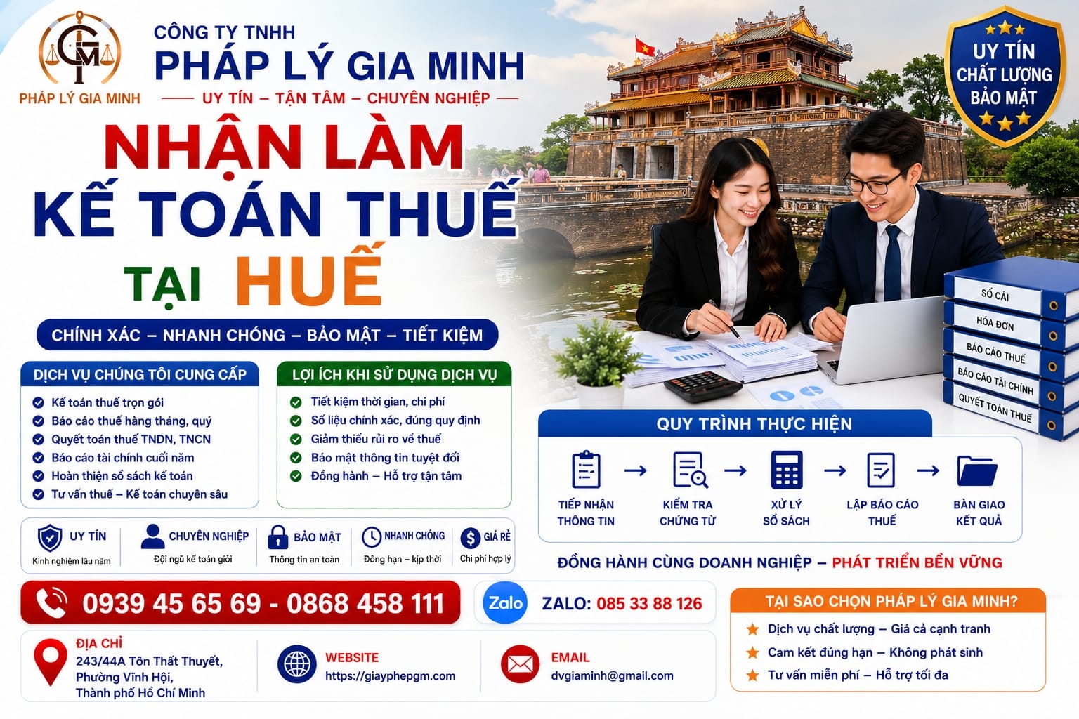 Nhận làm kế toán thuế tại Huế