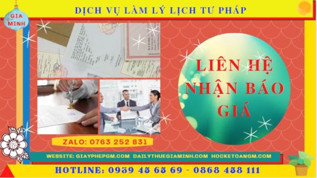 Dịch vụ làm lý lịch tư pháp nhanh số 1 và số 2 5 Chi phí làm lý lịch tư pháp số 1 và 2