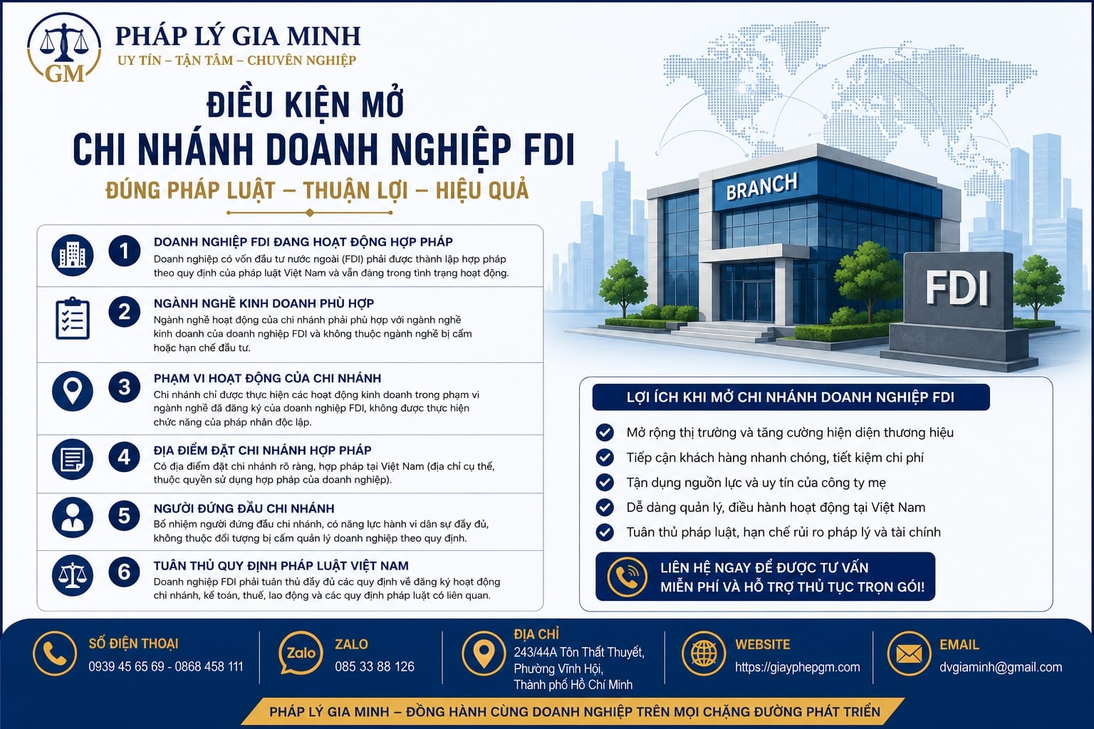 Điều kiện mở chi nhánh doanh nghiệp FDI