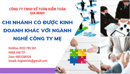 CHI NHÁNH CÓ ĐƯỢC KINH DOANH KHÁC VỚI NGÀNH NGHỀ CÔNG TY MẸ 1 Chi nhánh có được kinh doanh khác với ngành nghề công ty mẹ