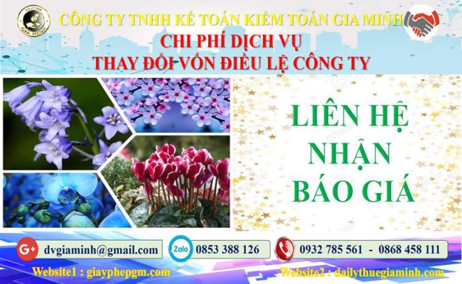 Dịch vụ thay đổi vốn điều lệ công ty tại Huyện Mê Linh 5 Chi phí thay đổi vốn điều lệ công ty tại Huyện Mê Linh